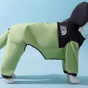 Waterproof dog rain coat blue or green